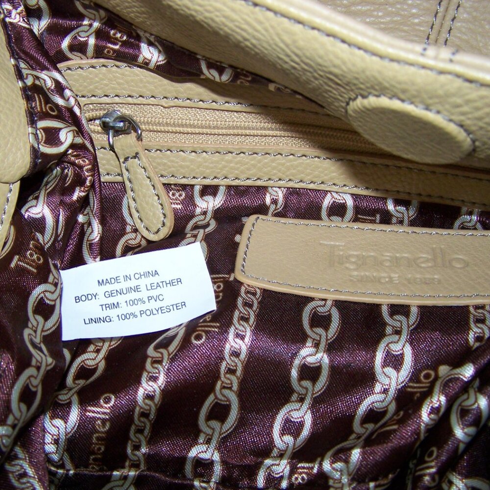 Tiganello Tan Leather Bucket Bag with Matching Key Fob - Picture 5 of 8